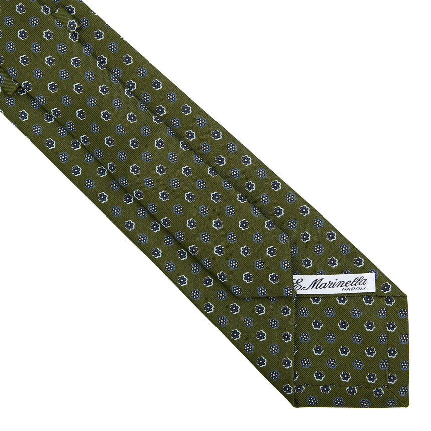 CRAVATTA SARTORIALE EXTRA LONG IN SETA VERDE OLIVA