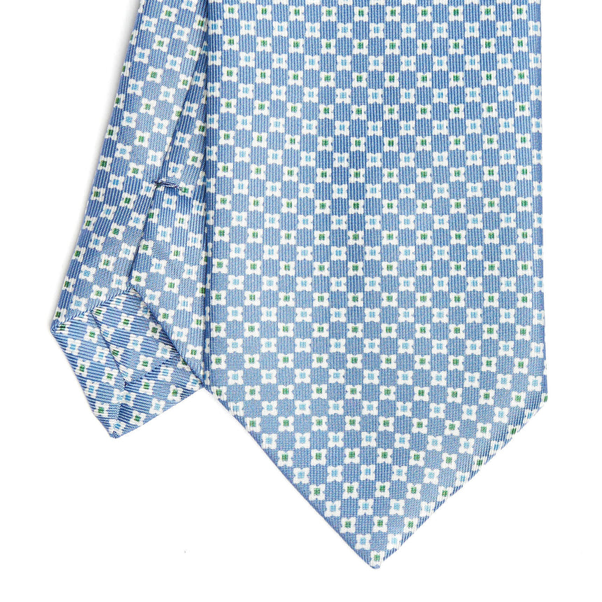 CRAVATTA SARTORIALE EXTRA LONG IN SETA AZZURRO POLVERE