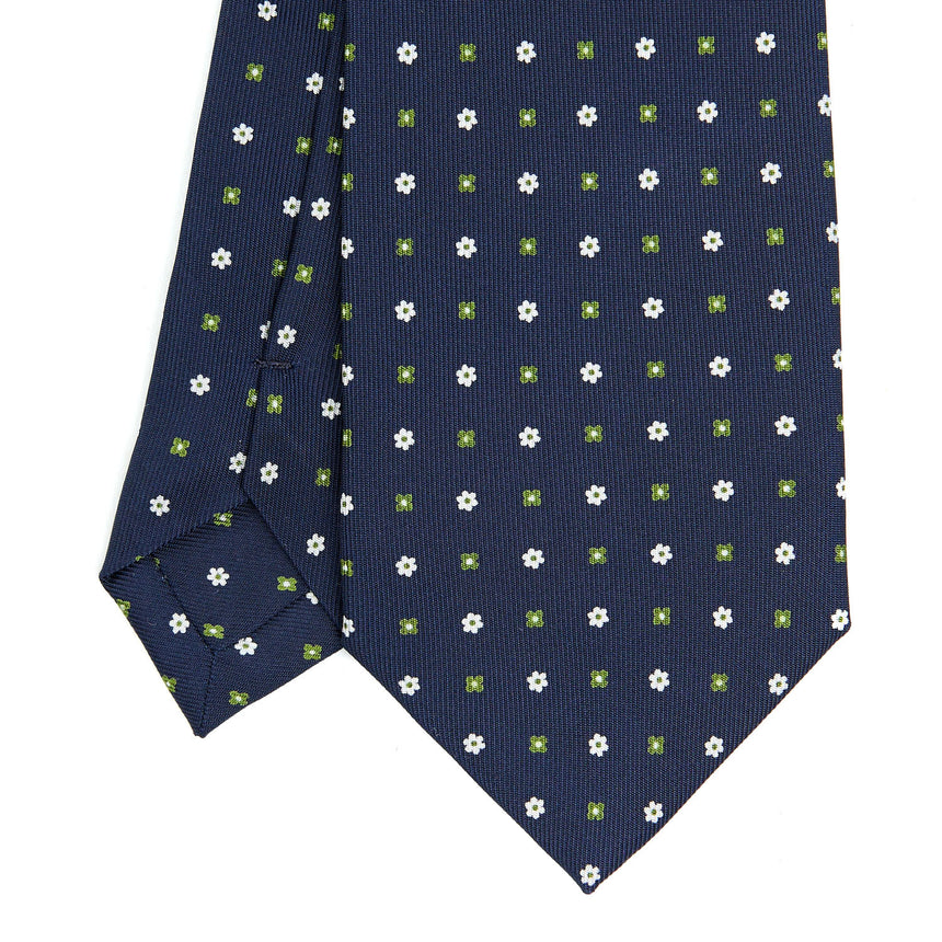 CRAVATTA SARTORIALE EXTRA LONG IN SETA BLU SCURO
