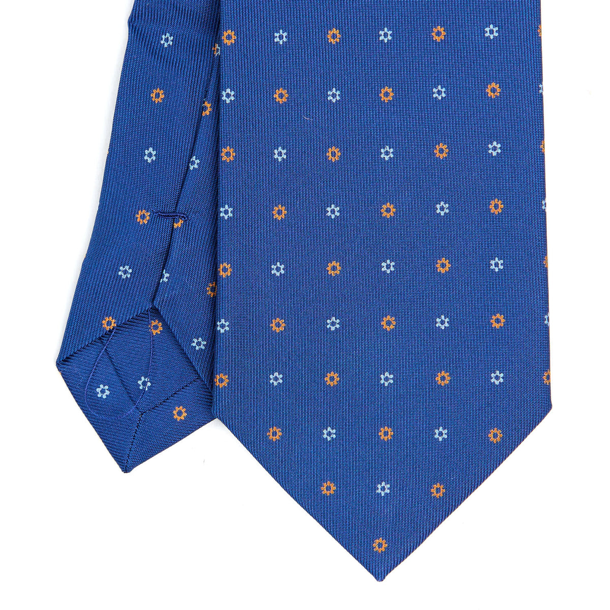 Blue Extra Long Sartorial Silk Tie - Small Flower Pattern – E.Marinella