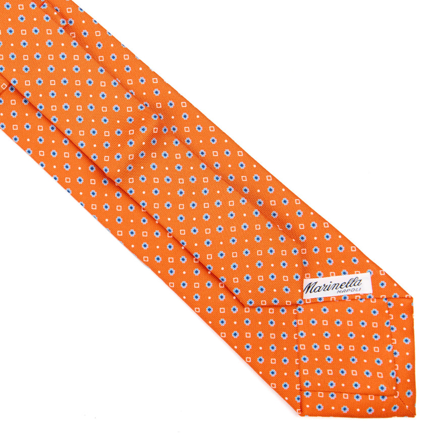 orange_extra_long_sartorial_silk_tie_small_flower_pattern_fabric_pattern_detail
