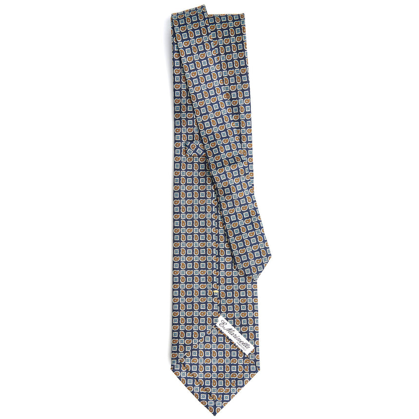 CRAVATTA SARTORIALE EXTRA LONG IN SETA BLU SCURO