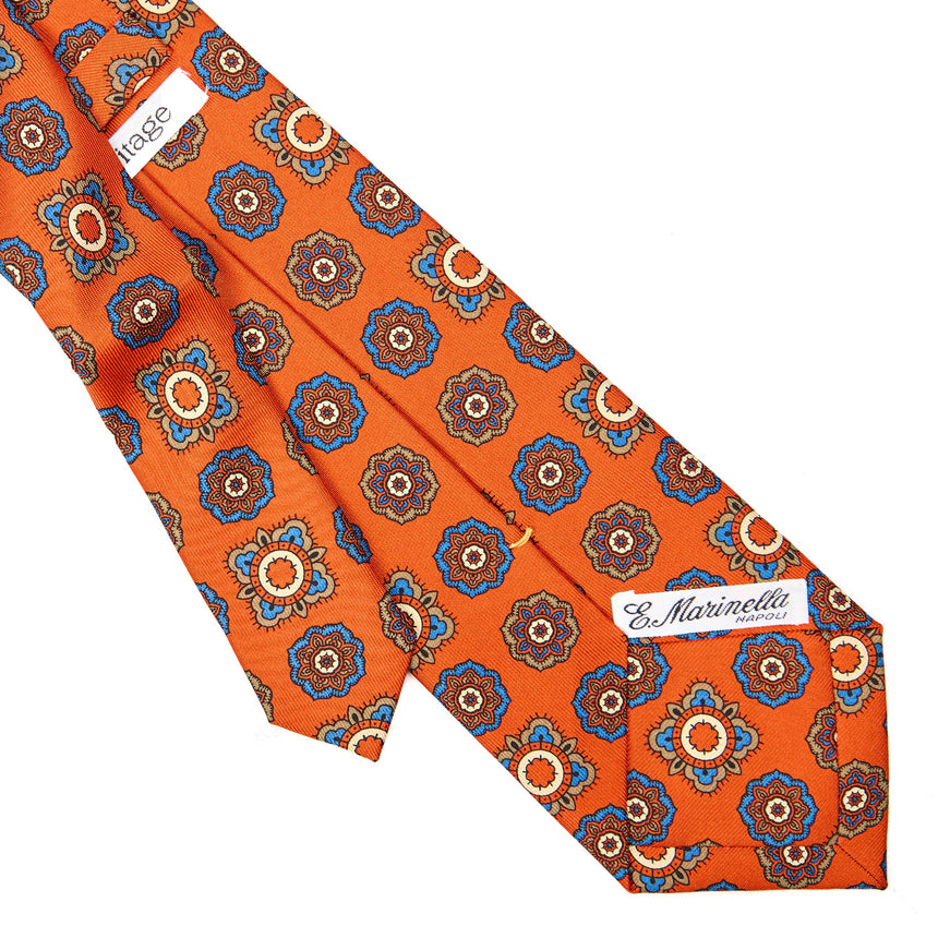 CRAVATTA SARTORIALE EXTRA LONG IN SETA ARANCIONE
