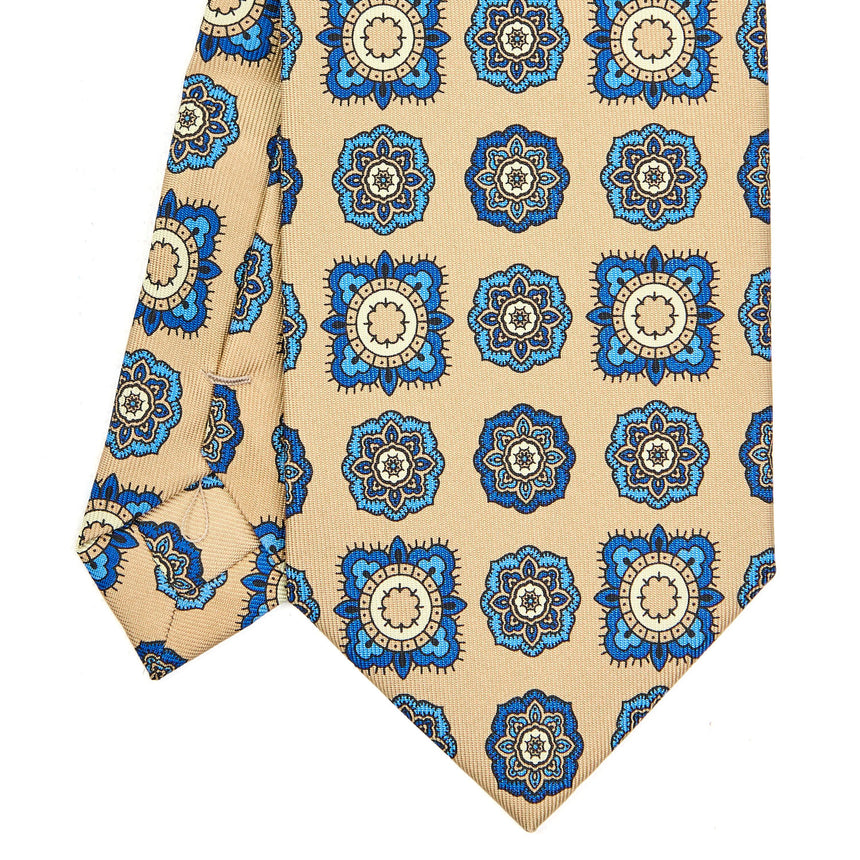 CRAVATTA SARTORIALE EXTRA LONG IN SETA BEIGE