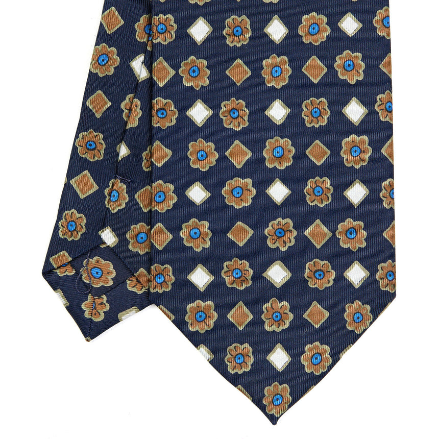 CRAVATTA SARTORIALE EXTRA LONG IN SETA BLU SCURO
