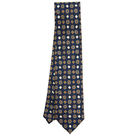 CRAVATTA SARTORIALE EXTRA LONG IN SETA BLU SCURO