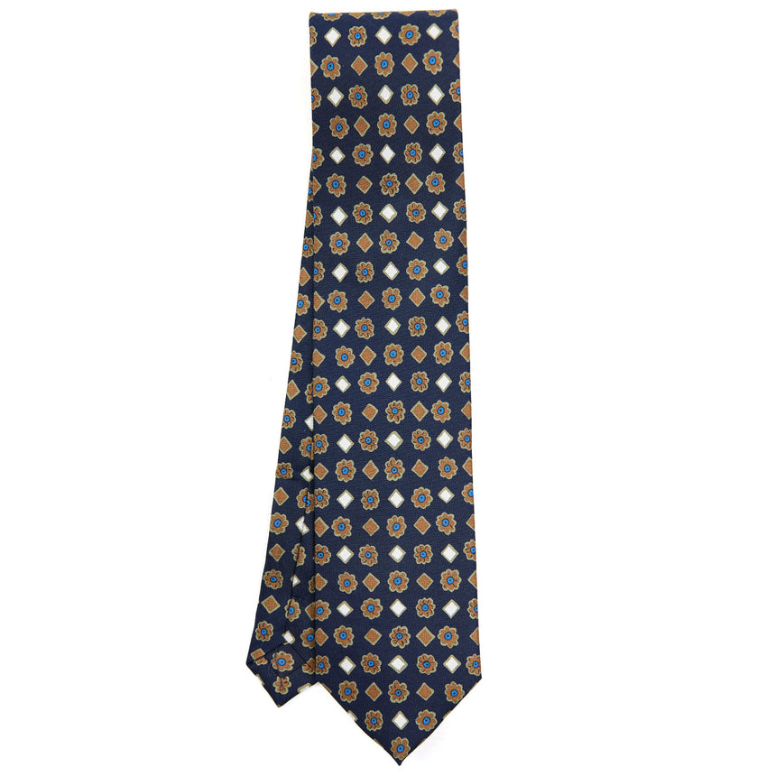 CRAVATTA SARTORIALE EXTRA LONG IN SETA BLU SCURO