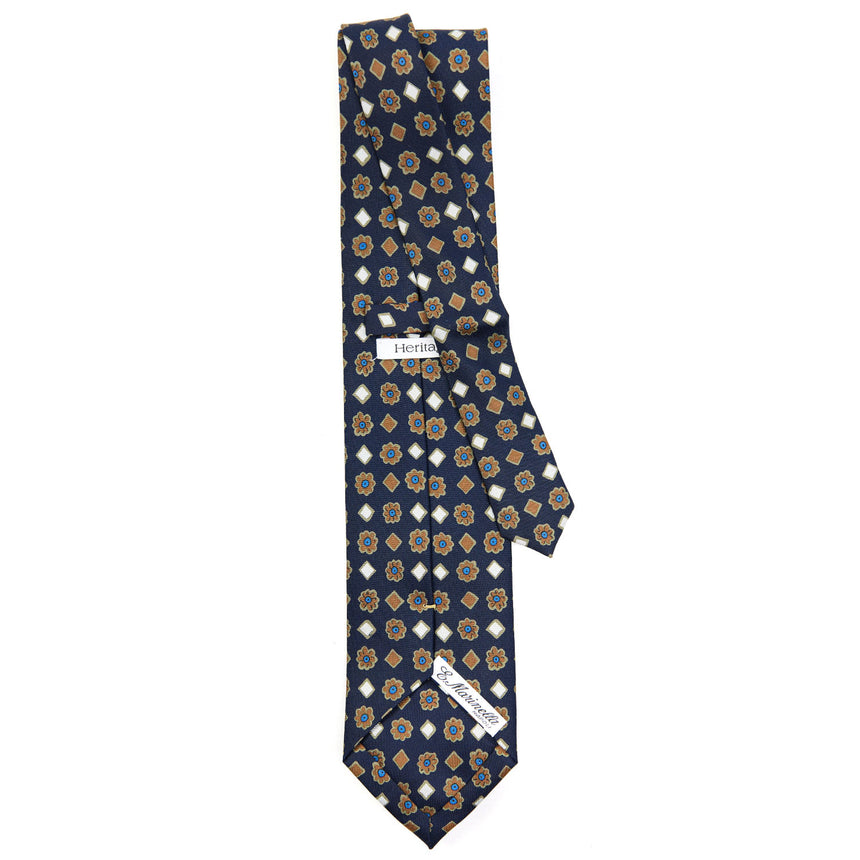 CRAVATTA SARTORIALE EXTRA LONG IN SETA BLU SCURO