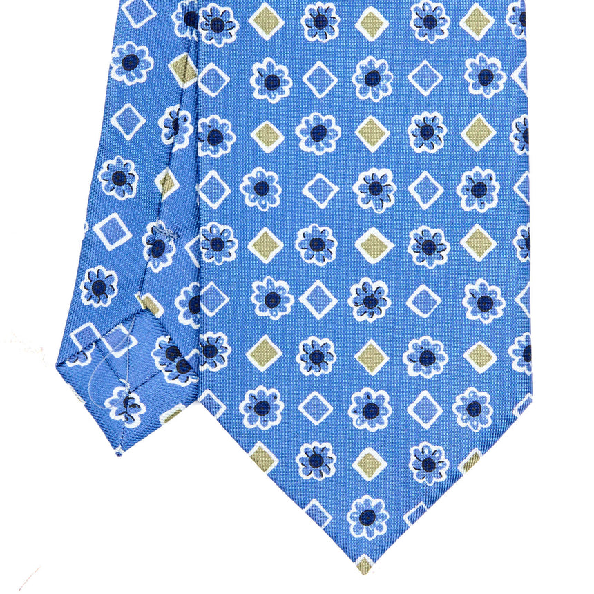 CRAVATTA SARTORIALE EXTRA LONG IN SETA AZZURRO POLVERE