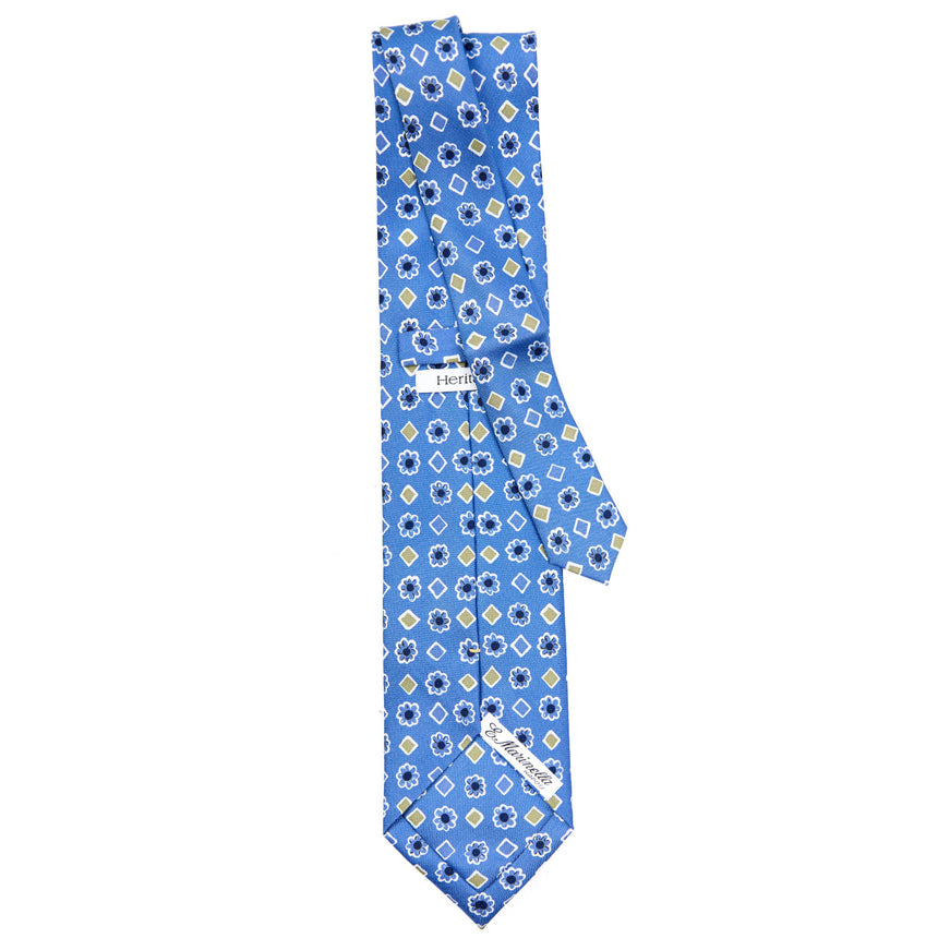 CRAVATTA SARTORIALE EXTRA LONG IN SETA AZZURRO POLVERE