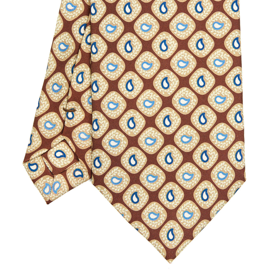 CRAVATTA SARTORIALE EXTRA LONG IN SETA MARRONE SCURO