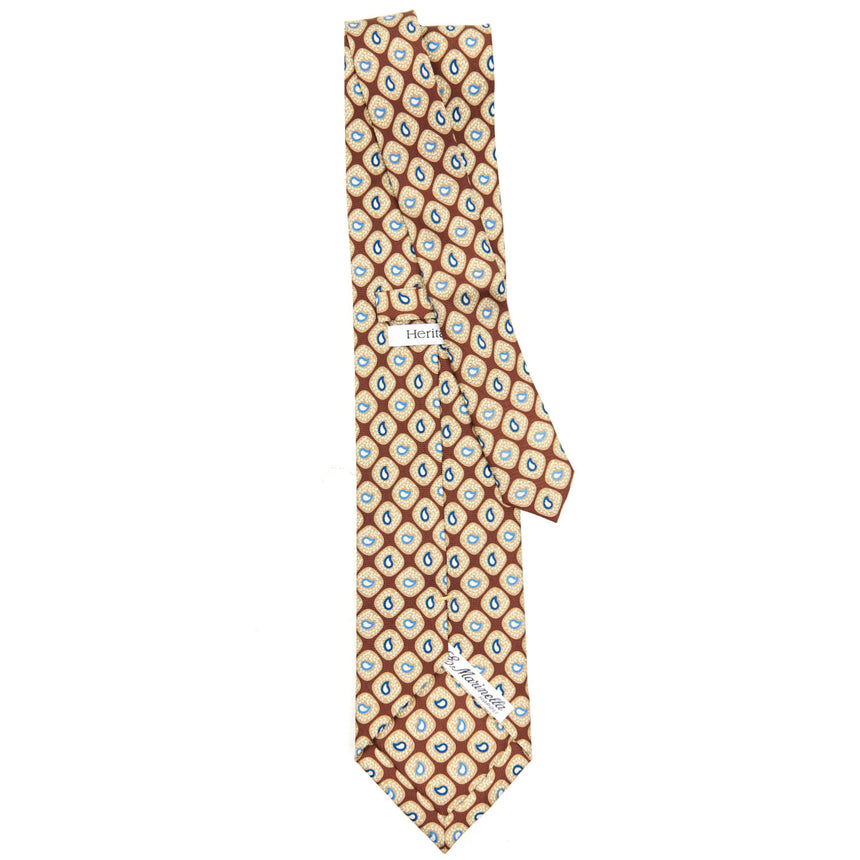 CRAVATTA SARTORIALE EXTRA LONG IN SETA MARRONE SCURO