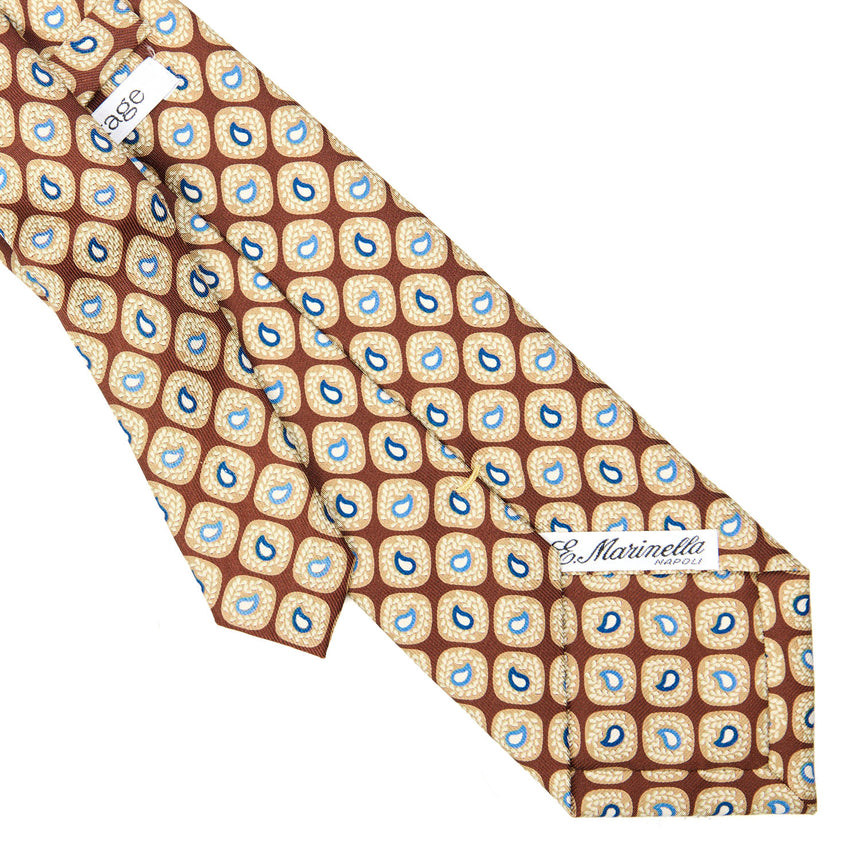 CRAVATTA SARTORIALE EXTRA LONG IN SETA MARRONE SCURO
