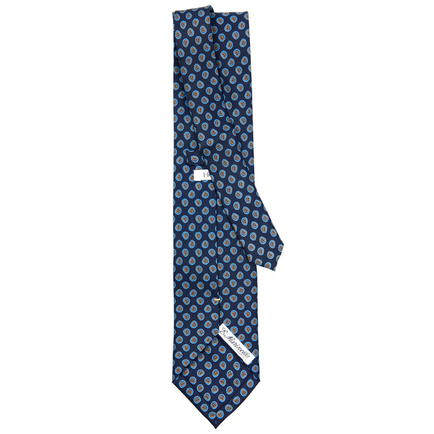 CRAVATTA SARTORIALE EXTRA LONG IN SETA BLU SCURO