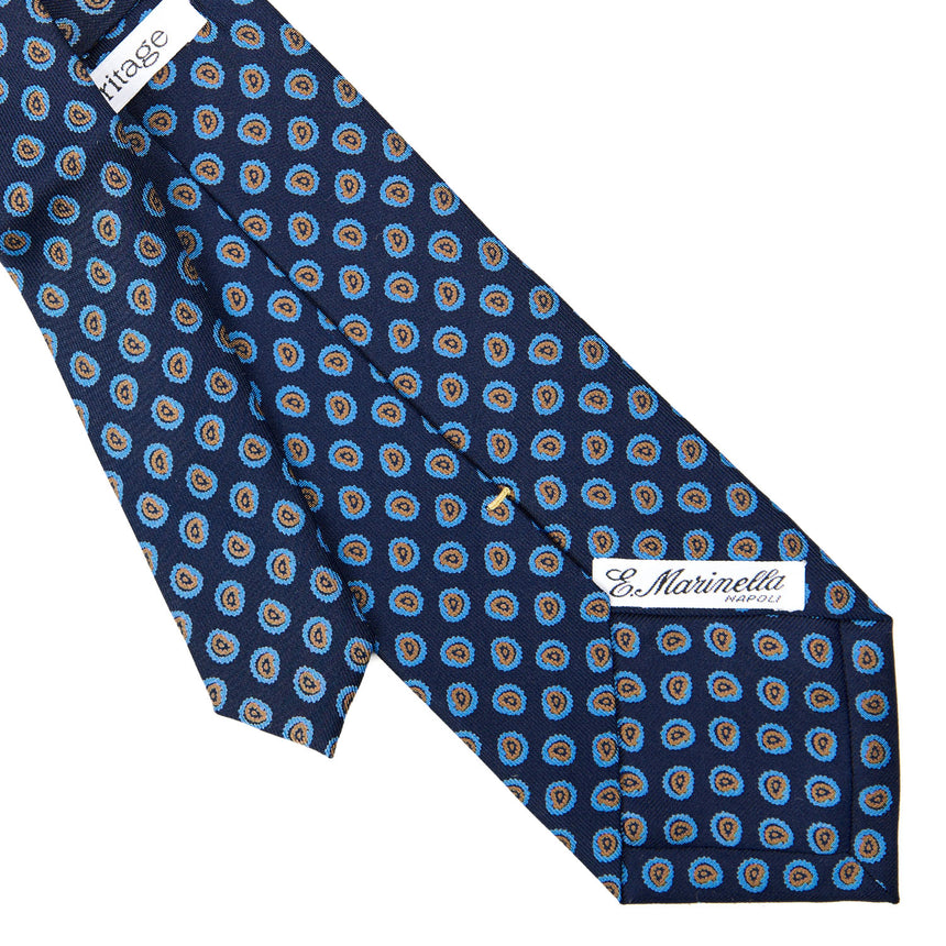 CRAVATTA SARTORIALE EXTRA LONG IN SETA BLU SCURO