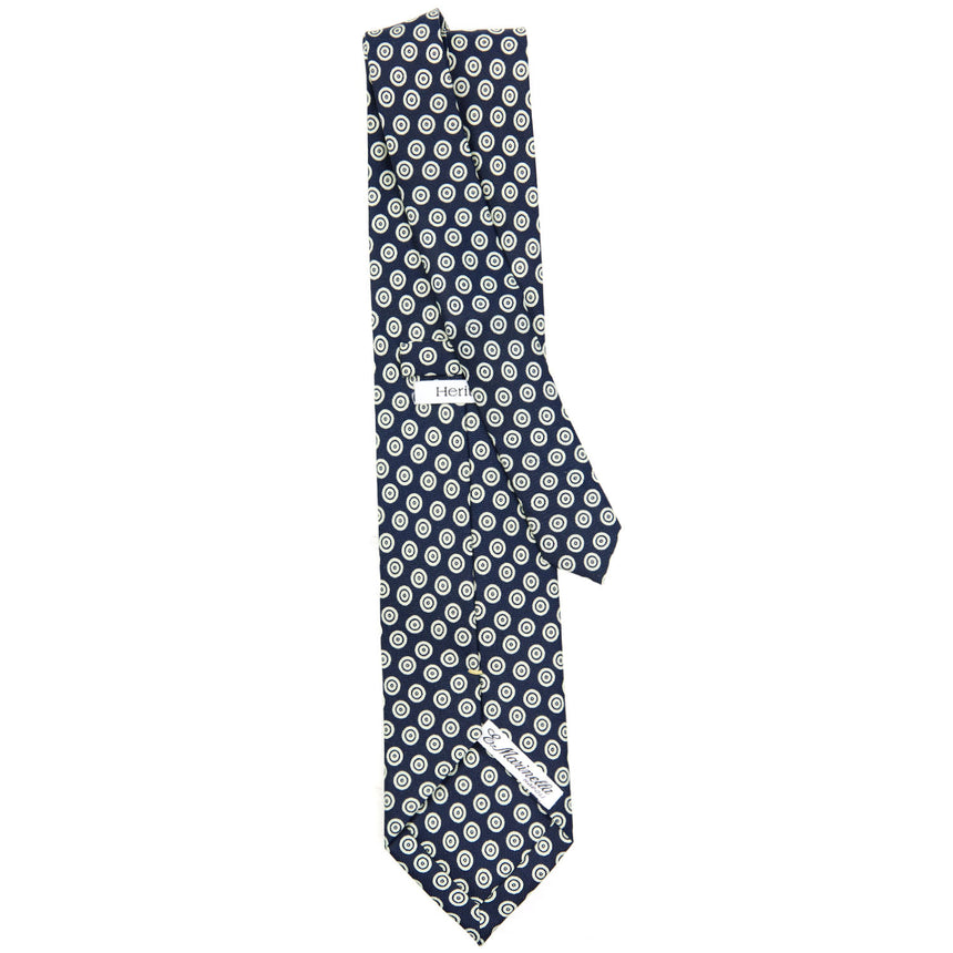 CRAVATTA SARTORIALE EXTRA LONG IN SETA BLU SCURO