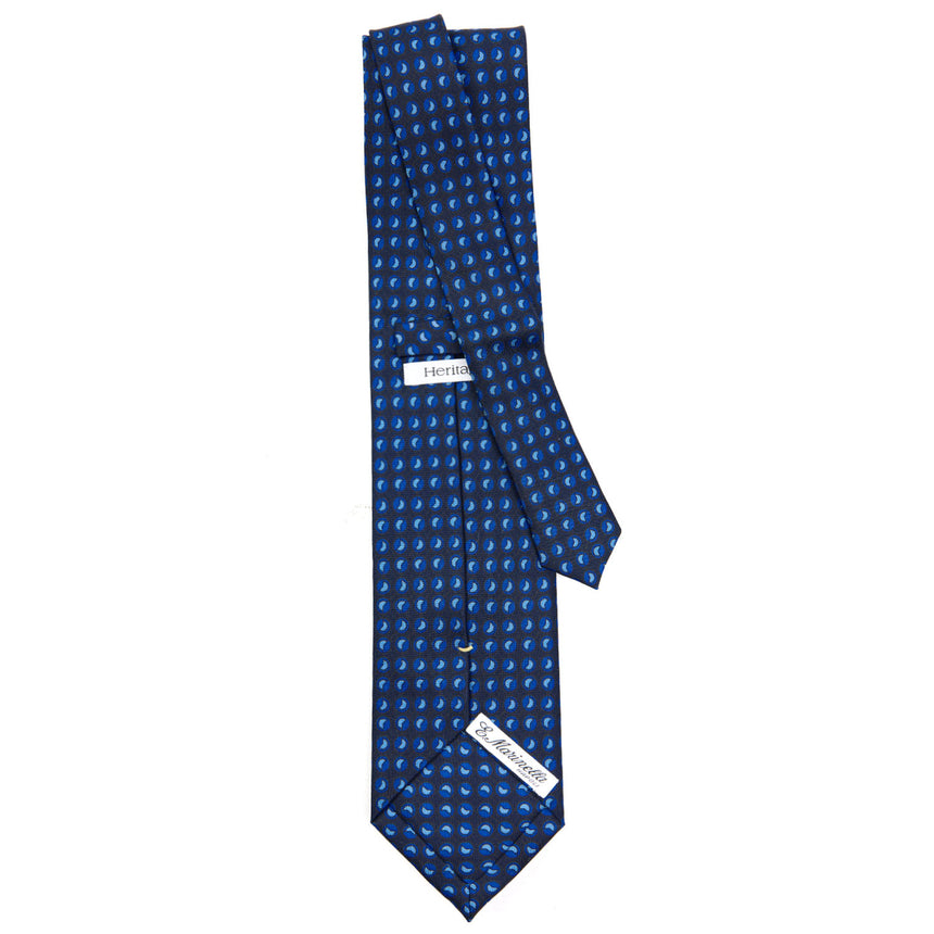 CRAVATTA SARTORIALE EXTRA LONG IN SETA BLU SCURO
