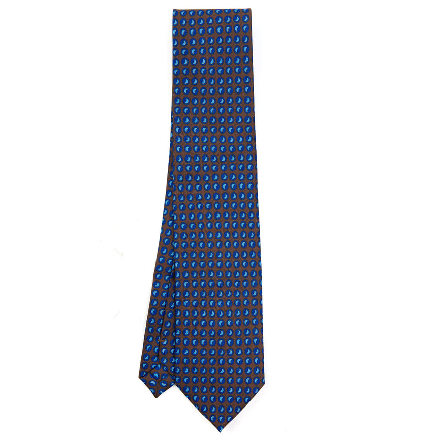 CRAVATTA SARTORIALE EXTRA LONG IN SETA MARRONE SCURO