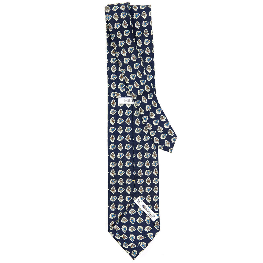 CRAVATTA SARTORIALE EXTRA LONG IN SETA BLU SCURO