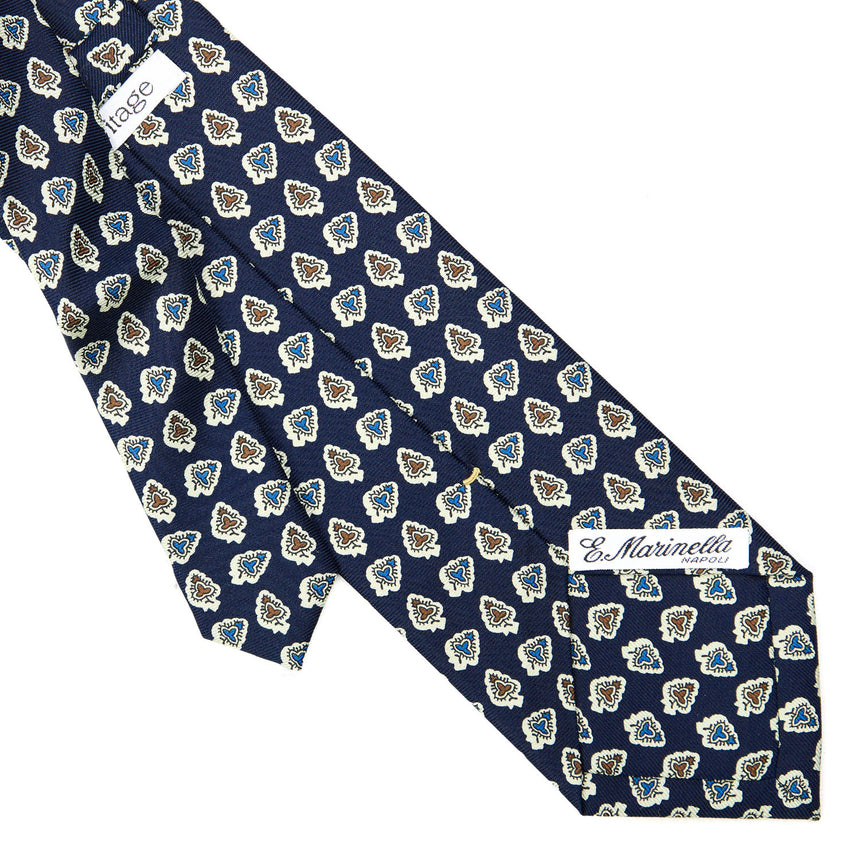 CRAVATTA SARTORIALE EXTRA LONG IN SETA BLU SCURO