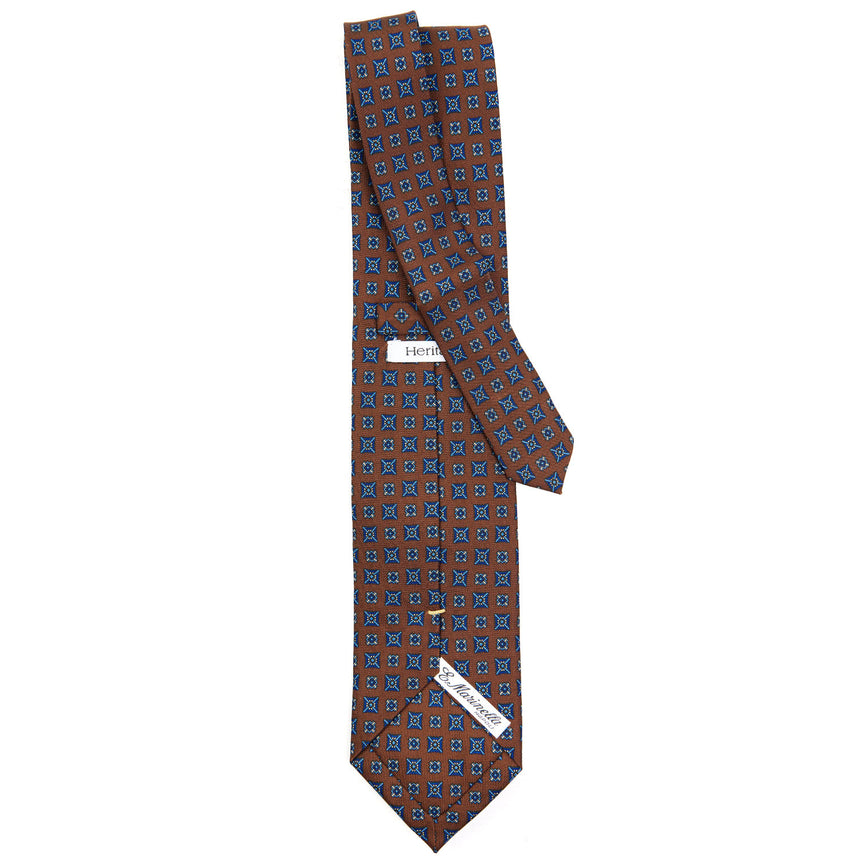 CRAVATTA SARTORIALE EXTRA LONG IN SETA MARRONE SCURO