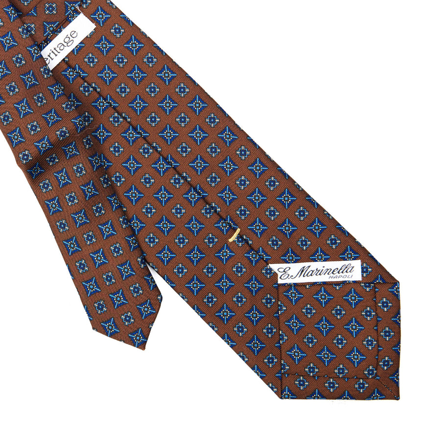 CRAVATTA SARTORIALE EXTRA LONG IN SETA MARRONE SCURO