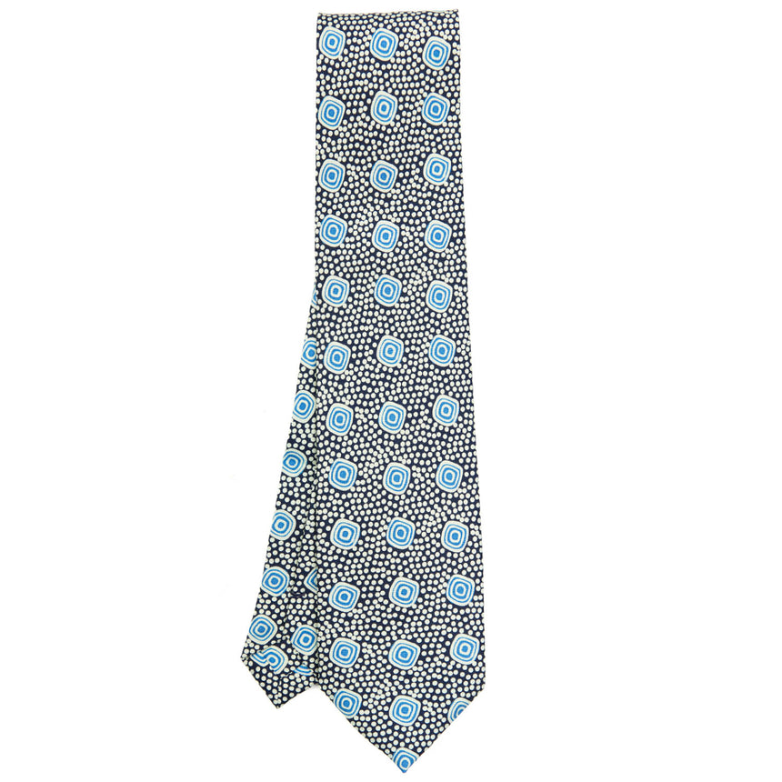 CRAVATTA SARTORIALE EXTRA LONG IN SETA BLU SCURO