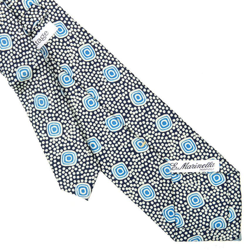CRAVATTA SARTORIALE EXTRA LONG IN SETA BLU SCURO