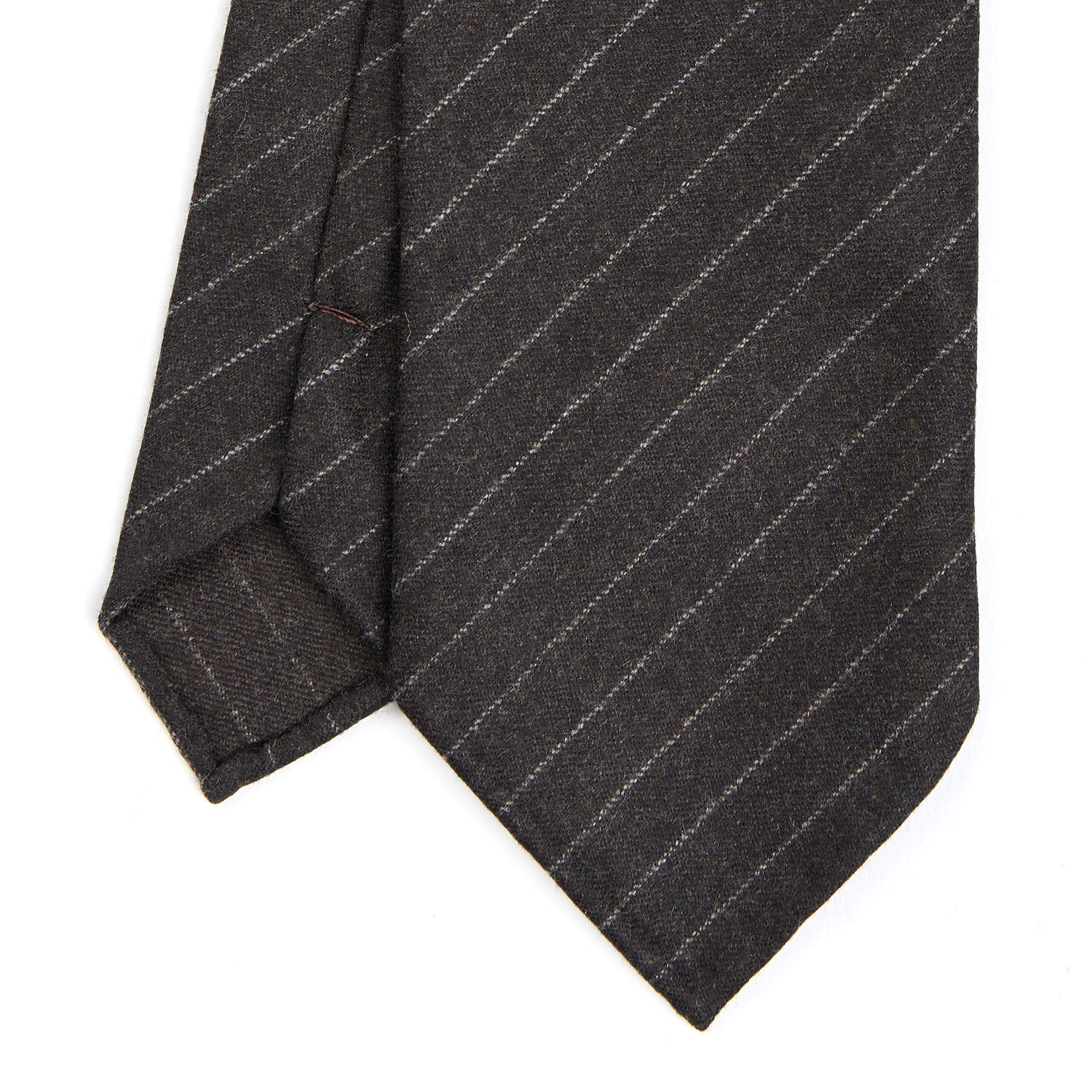 Dark Grey Classic Unlined Wool Tie - Striped – E.Marinella