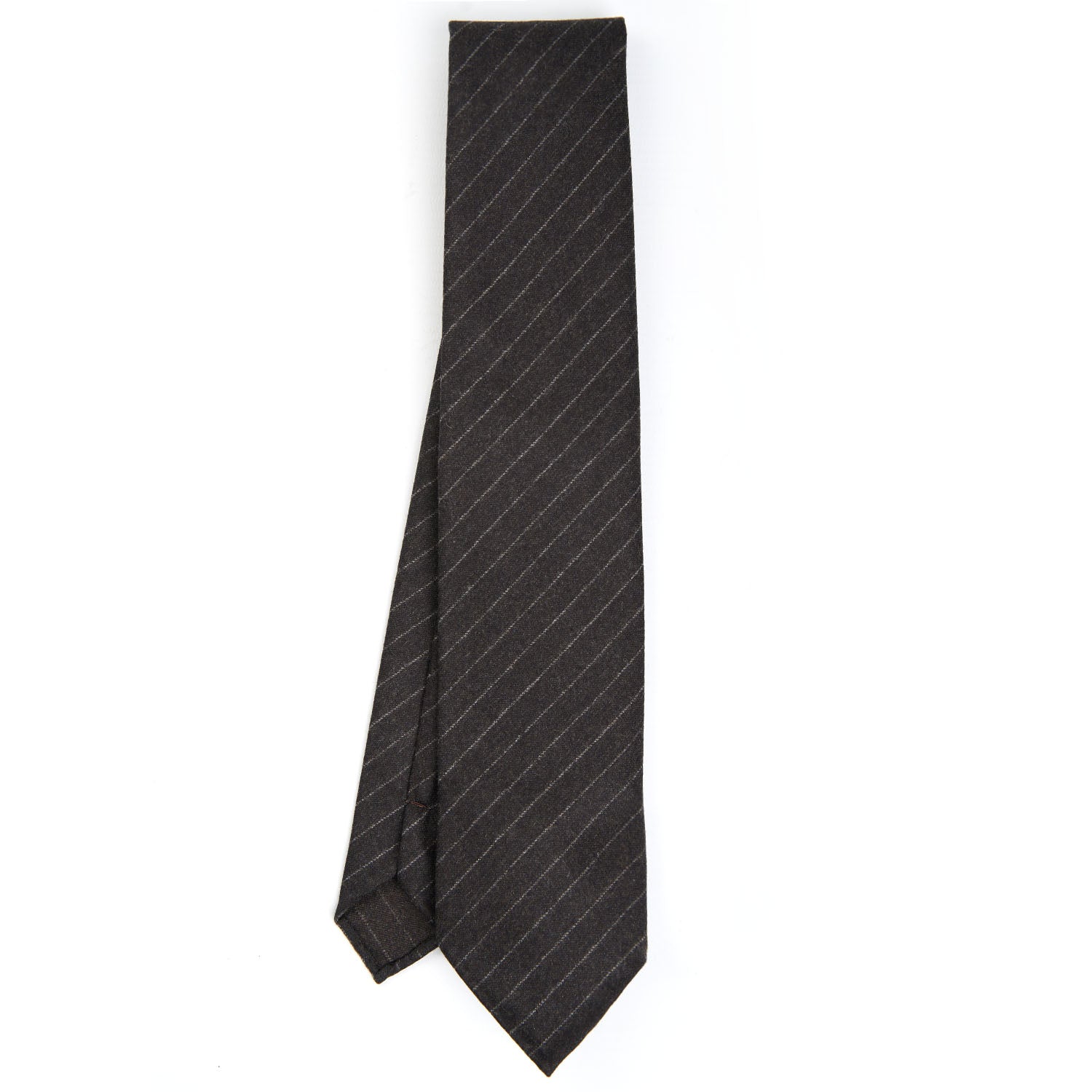 Dark Grey Classic Unlined Wool Tie - Striped – E.Marinella