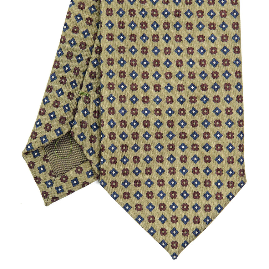 CRAVATTA CLASSICA IN LANA VERDE OLIVA