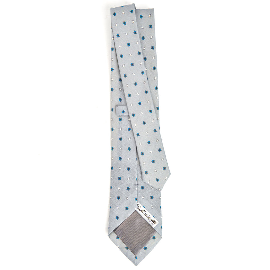 LIGHT GREY SARTORIAL COTTON AND SILK TIE