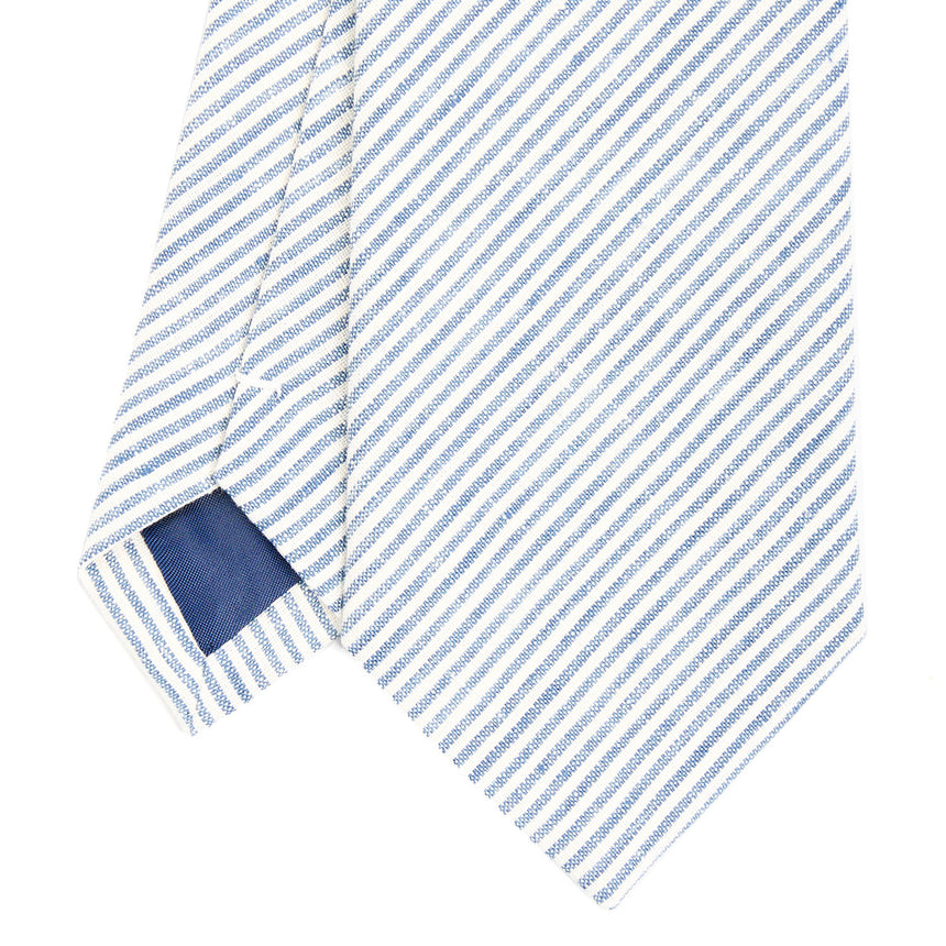 LIGHT BLUE SARTORIAL LINEN AND COTTON TIE