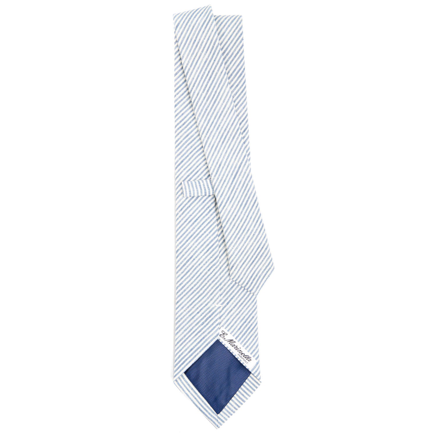 Light Blue Sartorial Linen And Cotton Tie - Striped – E.Marinella