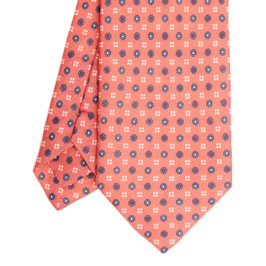CRAVATTA SARTORIALE IN LINO ROSA