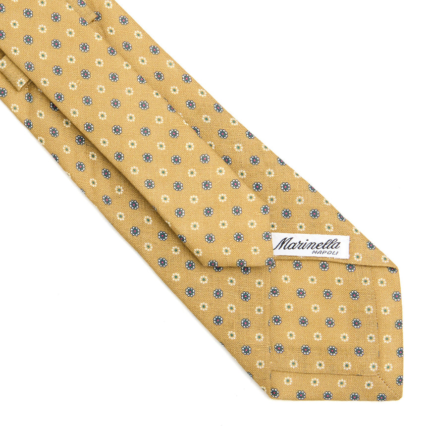 CRAVATTA SARTORIALE IN LINO BEIGE