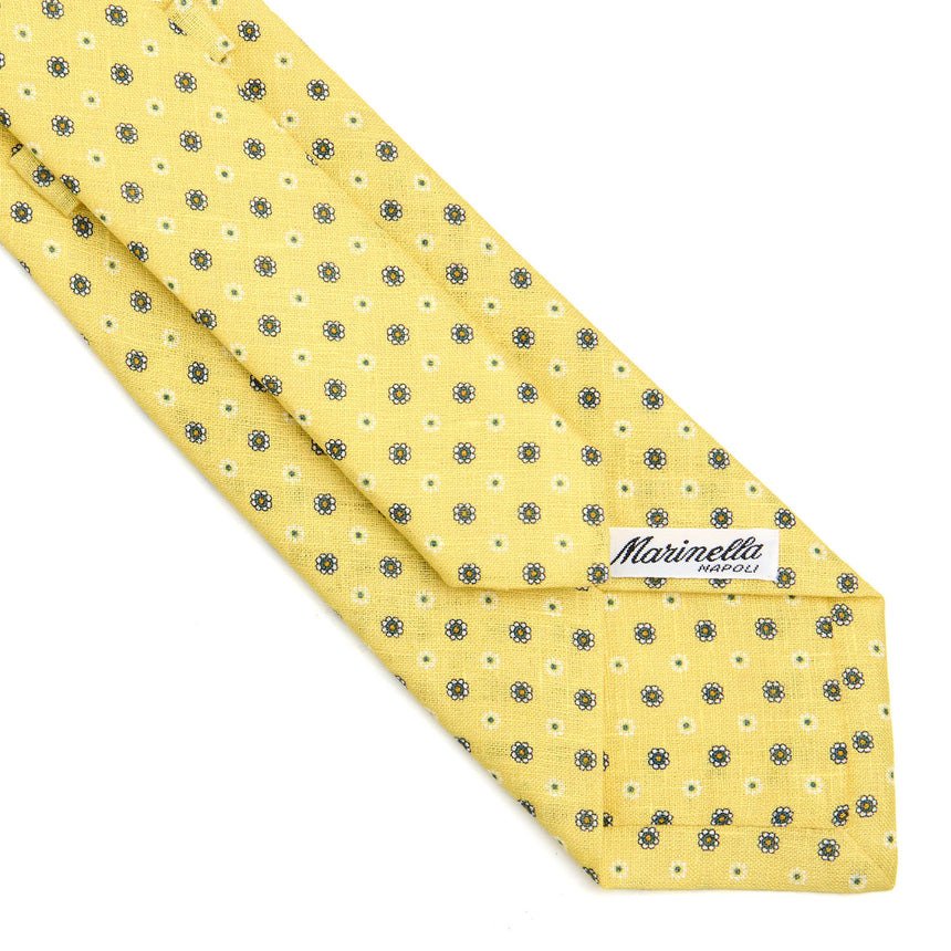 CRAVATTA SARTORIALE IN LINO GIALLA