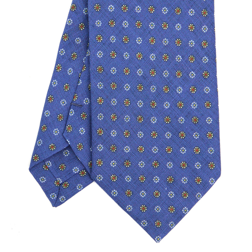 CRAVATTA SARTORIALE IN LINO BLU