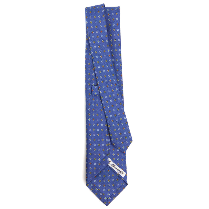 CRAVATTA SARTORIALE IN LINO BLU