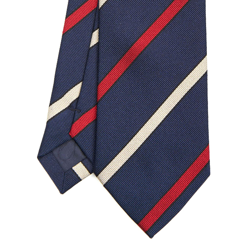 DARK BLUE REGIMENTAL JACQUARD SILK TIE