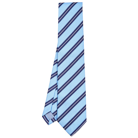 LIGHT BLUE REGIMENTAL JACQUARD SILK TIE