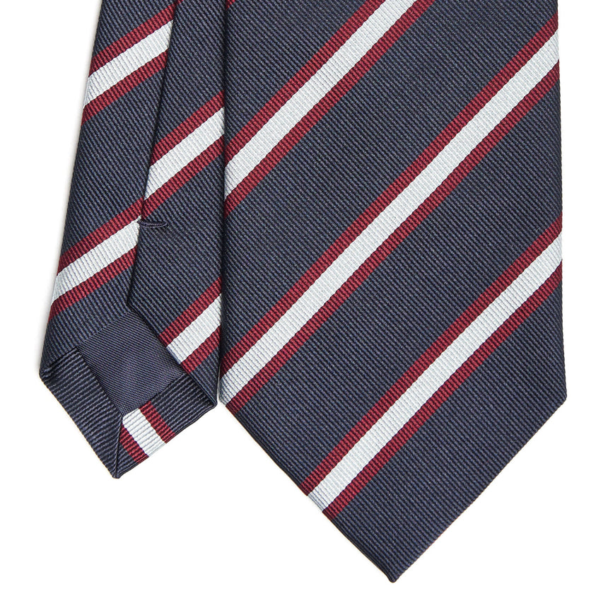 DARK BLUE REGIMENTAL JACQUARD SILK TIE