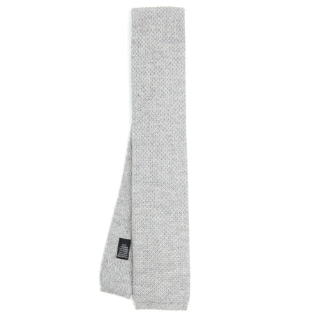 LIGHT GREY CASHMERE KNITTED TIE