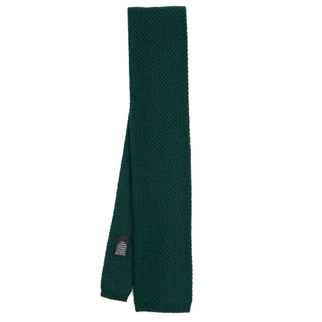 DARK GREEN CASHMERE KNITTED TIE