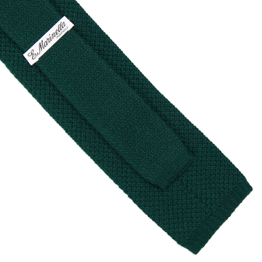 DARK GREEN CASHMERE KNITTED TIE