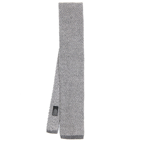 LIGHT GREY CASHMERE KNITTED TIE