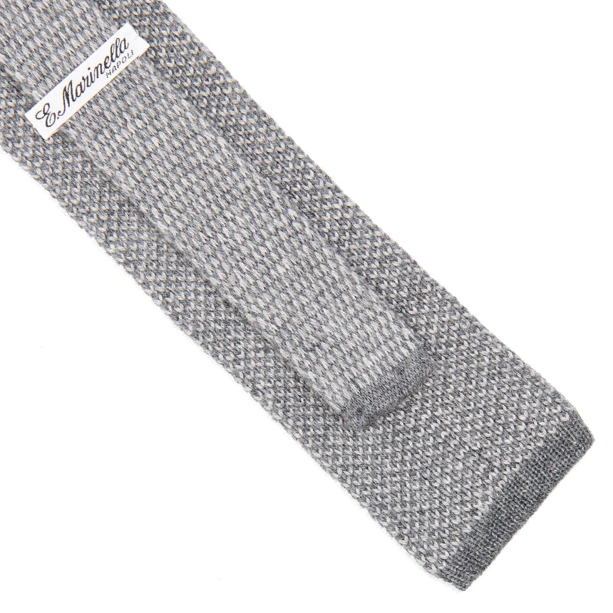 LIGHT GREY CASHMERE KNITTED TIE