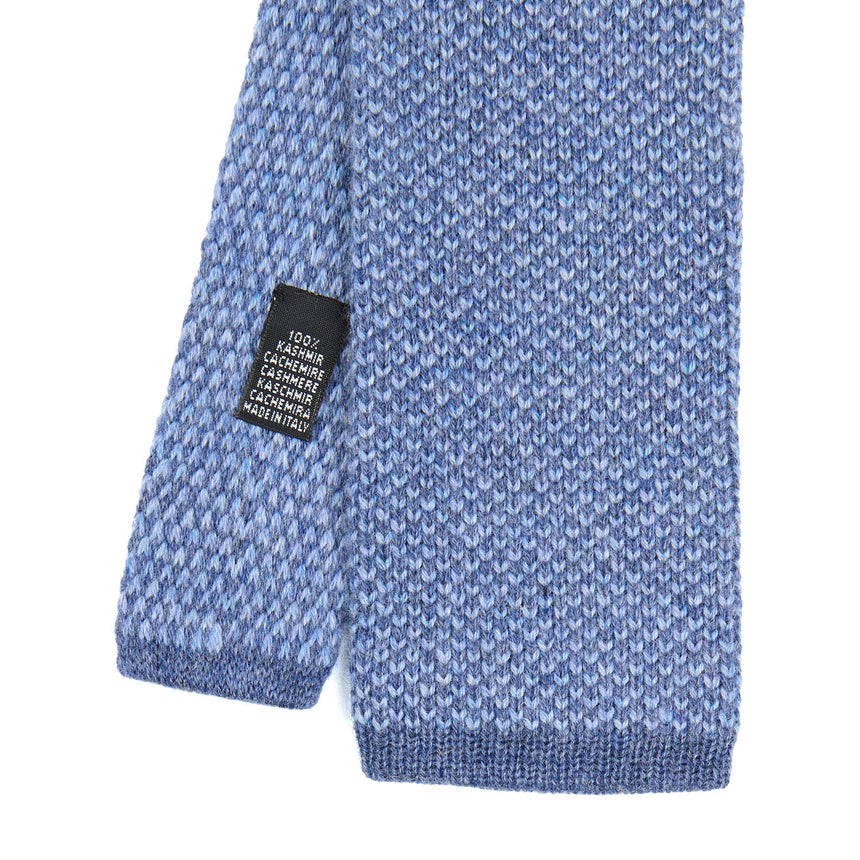 CRAVATTA TRICOT IN CASHMERE AZZURRO POLVERE