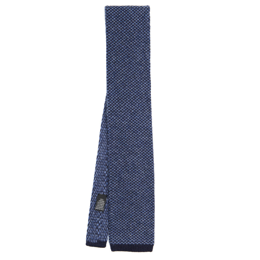 DARK BLUE CASHMERE KNITTED TIE