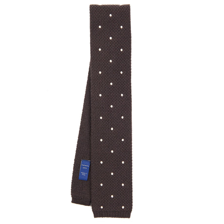 DARK BROWN CASHMERE KNITTED TIE